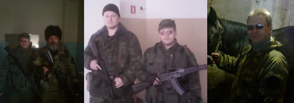 Photographs of Alexander Ganichev taken from his Vkontakte profile with other gunmen.