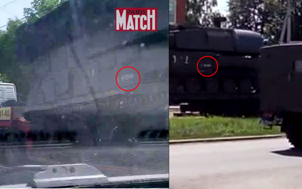 Left: Same Paris Match image as above. On the right: image from a video taken near the Magnit store in Alexeyevka on the 24th of June. [Source]